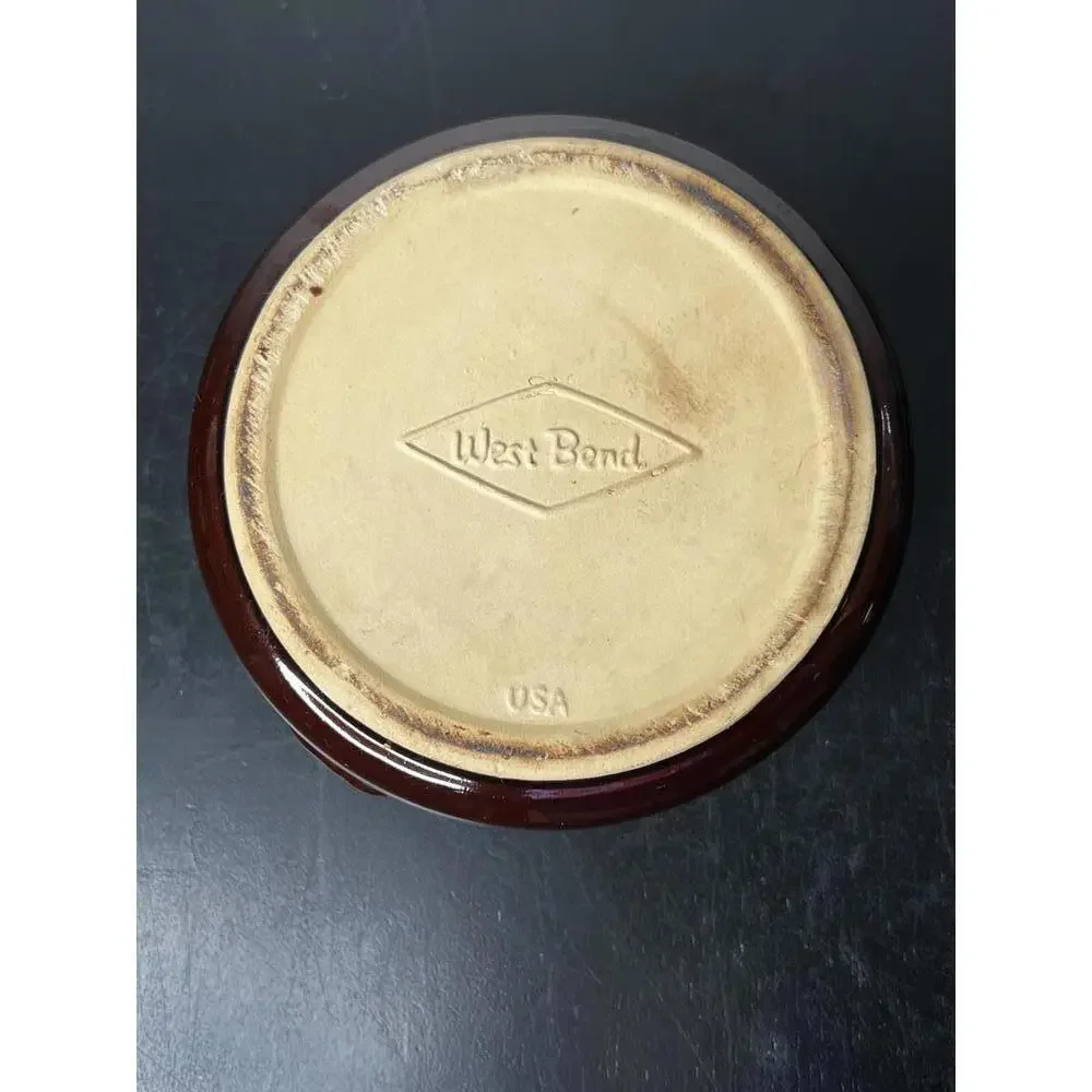 Vintage 1950s Brown Westbend Bean Pot Genuine Stoneware